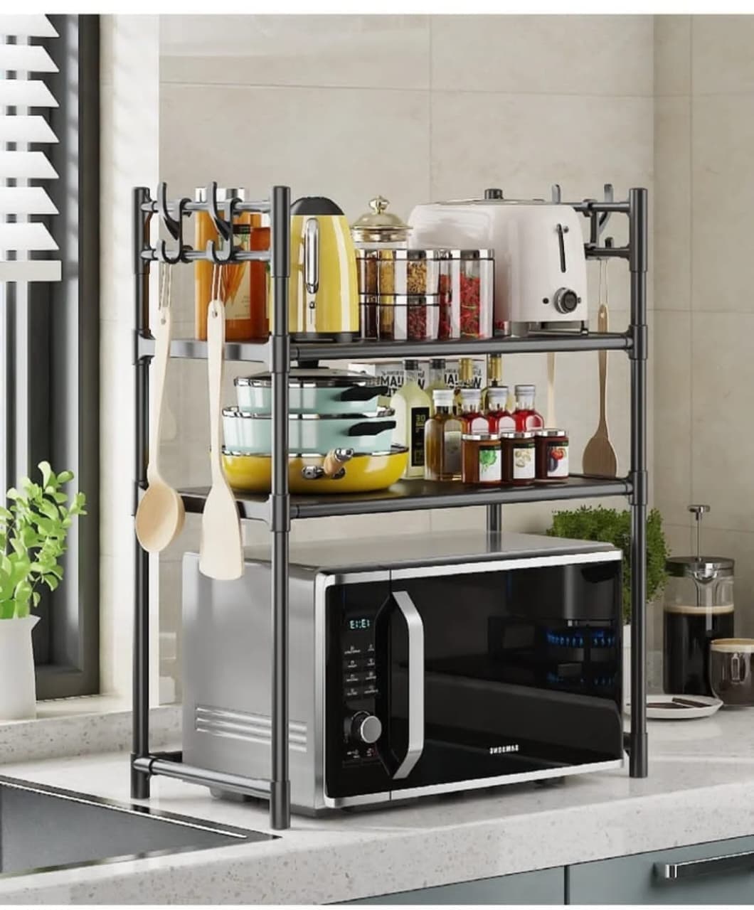 Microwave Shelf Condiment Organizer